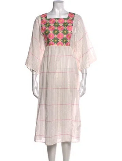 Pre-owned Tory Burch Floral Print Knee-length Dress In Neutral
