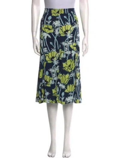Pre-owned Tory Burch Floral Print Knee-length Skirt In Multi