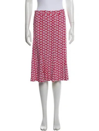 Pre-owned Tory Burch Floral Print Knee-length Skirt In Red