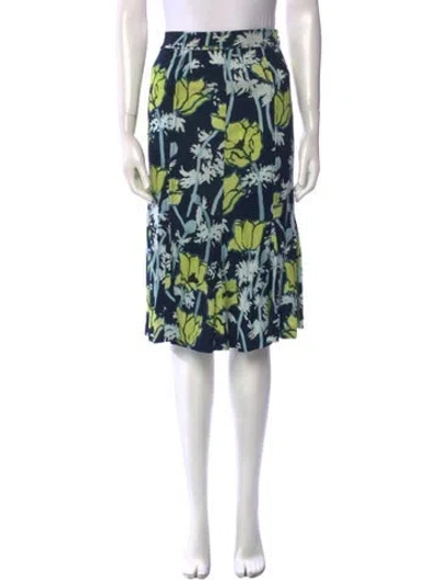 Pre-owned Tory Burch Floral Print Knee-length Skirt W/ Tags In Multi