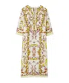 Tory Burch Floral-print Linen Kaftan Dress In Multicolor