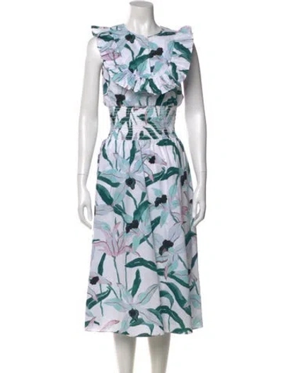 Pre-owned Tory Burch Floral Print Long Dress In Multi
