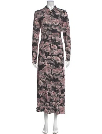 Pre-owned Tory Burch Floral Print Long Dress In Multi