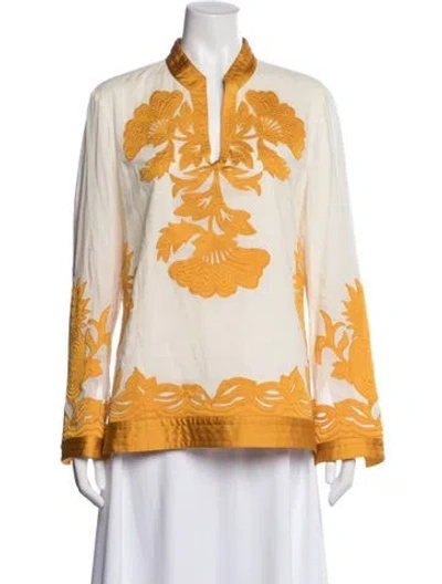 Pre-owned Tory Burch Floral Print Long Sleeve Tunic In Multi