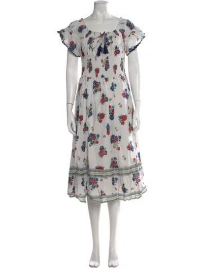 Pre-owned Tory Burch Floral Print Midi Length Dress In Multi