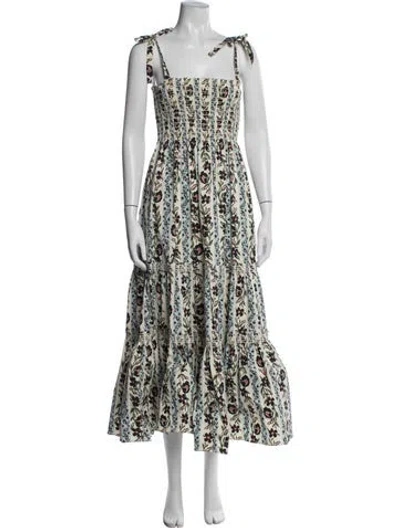Pre-owned Tory Burch Floral Print Midi Length Dress In Multi