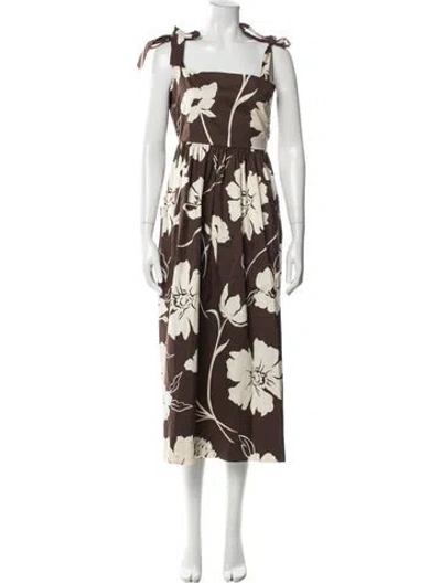 Pre-owned Tory Burch Floral Print Midi Length Dress In Multi