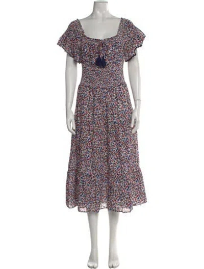 Pre-owned Tory Burch Floral Print Midi Length Dress In Multi