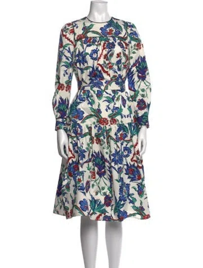 Pre-owned Tory Burch Floral Print Midi Length Dress In Multi