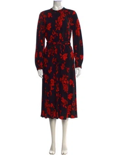 Pre-owned Tory Burch Floral Print Midi Length Dress In Multi