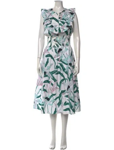 Pre-owned Tory Burch Floral Print Midi Length Dress In Multi
