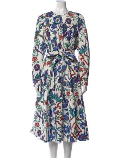 Pre-owned Tory Burch Floral Print Midi Length Dress W/ Tags In Multi
