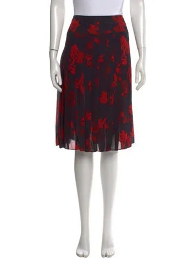 Pre-owned Tory Burch Floral Print Midi Length Skirt In Multi