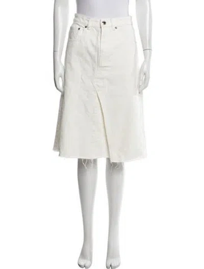 Pre-owned Tory Burch Floral Print Midi Length Skirt In Neutrals