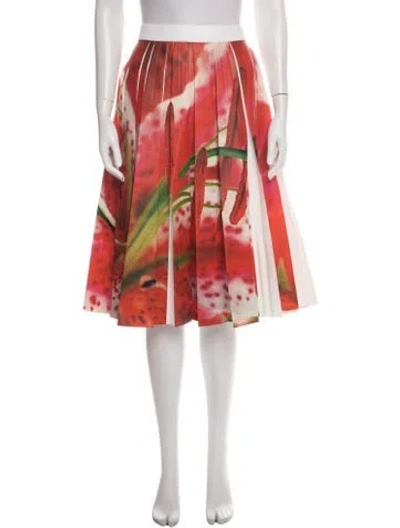 Pre-owned Tory Burch Floral Print Midi Length Skirt W/ Tags In Multi