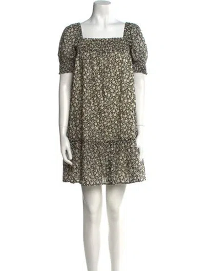 Pre-owned Tory Burch Floral Print Mini Dress In Black