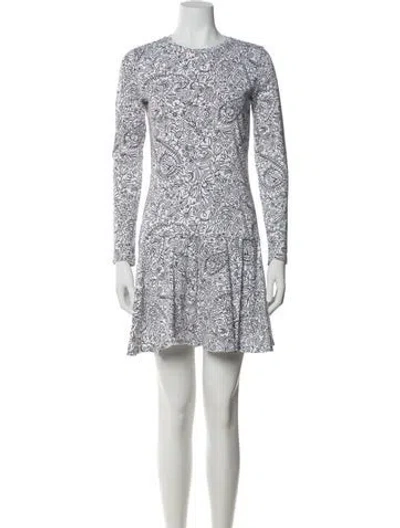 Pre-owned Tory Burch Floral Print Mini Dress In Black