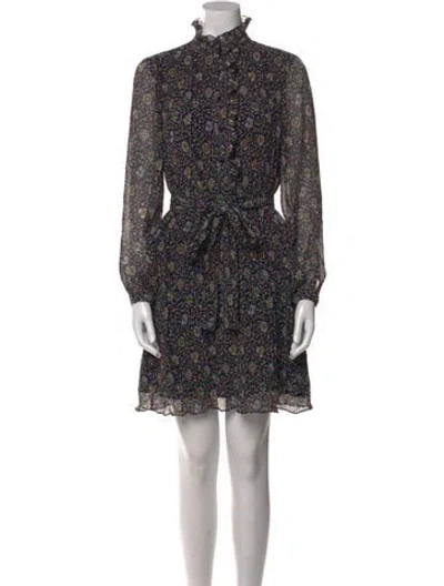 Pre-owned Tory Burch Floral Print Mini Dress In Blue