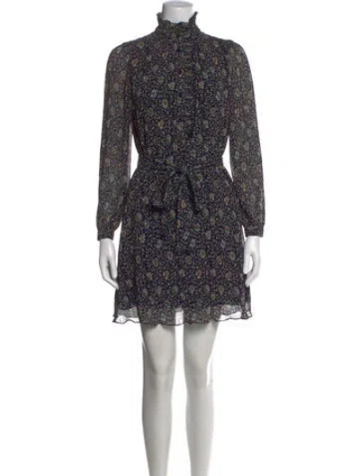 Pre-owned Tory Burch Floral Print Mini Dress In Blue