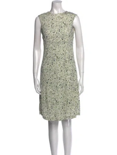 Pre-owned Tory Burch Floral Print Mini Dress In Green