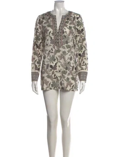Pre-owned Tory Burch Floral Print Mini Dress In Multi