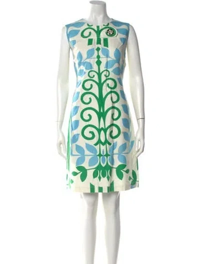 Pre-owned Tory Burch Floral Print Mini Dress In Multi