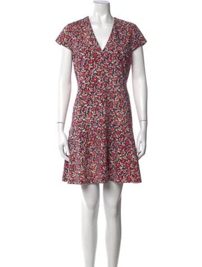 Pre-owned Tory Burch Floral Print Mini Dress In Multi