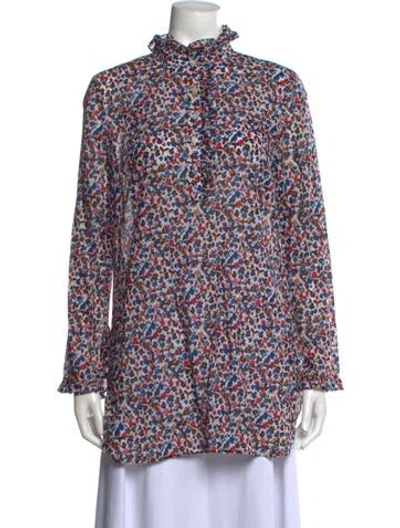 Pre-owned Tory Burch Floral Print Mini Dress In Neutral