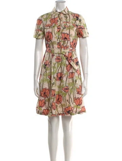 Pre-owned Tory Burch Floral Print Mini Dress In Pink