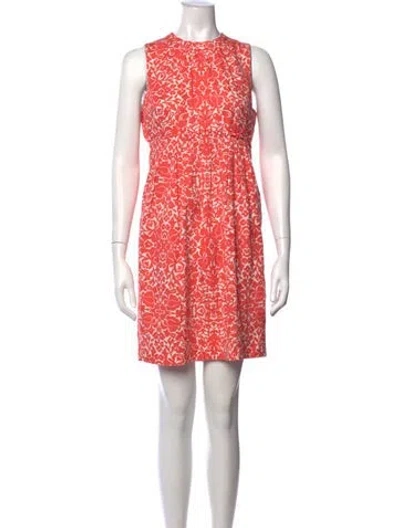 Pre-owned Tory Burch Floral Print Mini Dress In Pink