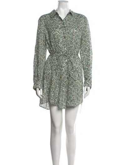 Pre-owned Tory Burch Floral Print Mini Dress W/ Tags In Neutrals