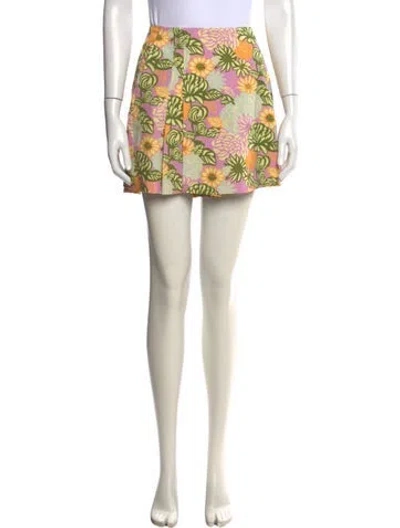 Pre-owned Tory Burch Floral Print Mini Shorts In Multi