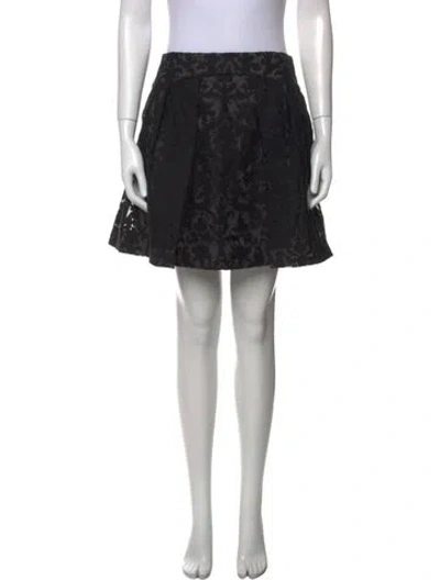Pre-owned Tory Burch Floral Print Mini Skirt In Black