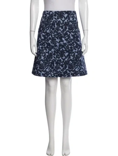 Pre-owned Tory Burch Floral Print Mini Skirt In Blue