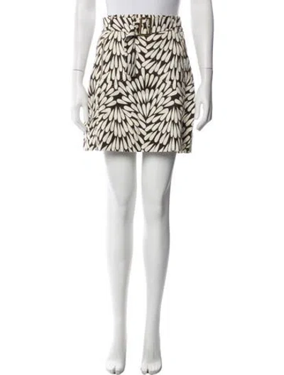 Pre-owned Tory Burch Floral Print Mini Skirt In Blue