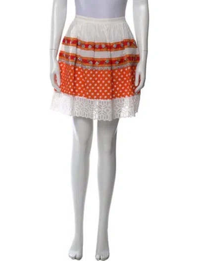 Pre-owned Tory Burch Floral Print Mini Skirt In Multi