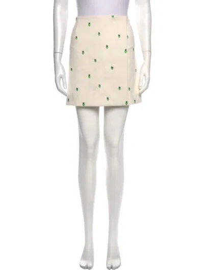 Pre-owned Tory Burch Floral Print Mini Skirt In Neutrals