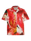 Tory Burch Printed Cotton-blend Twill Shirt In Red