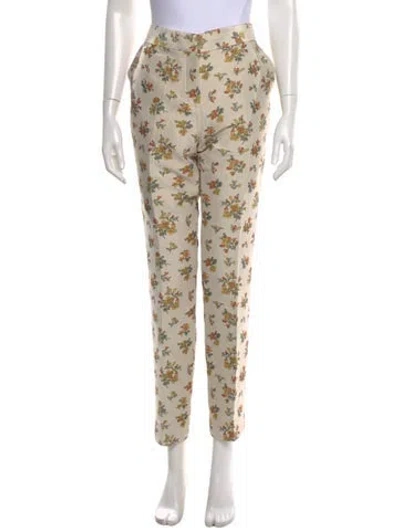Pre-owned Tory Burch Floral Print Straight Leg Pants