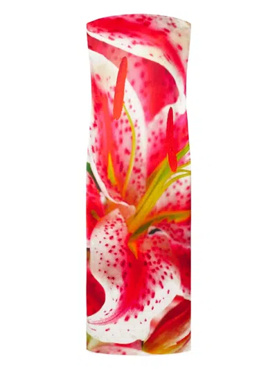 TORY BURCH FLORAL-PRINT STRAPLESS DRESS