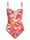 Tory Burch Floral Print One Piece Swimsuit