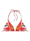Tory Burch Floral-print Triangle Bikini Top