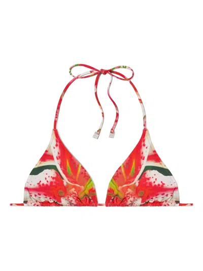 Tory Burch Floral-print Triangle Bikini Top