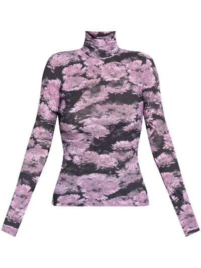 TORY BURCH FLORAL PRINT TURTLENECK