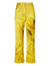 Tory Burch Floral-print Wide-leg Trousers In Yellow