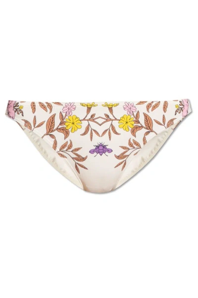 Tory Burch Floral Printed Swimsuit Bottoms In Multi