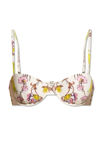 Tory Burch Graphic-print Bikini Top In Multi