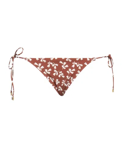Tory Burch Floralprint Bikini Bottoms In Yellow