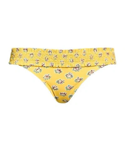 Tory Burch Floral-print Bikini Bottoms In Yellow