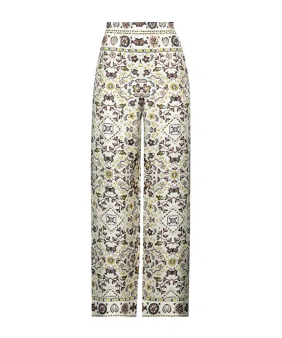 Tory Burch Floral-print Casual Trousers In Multi